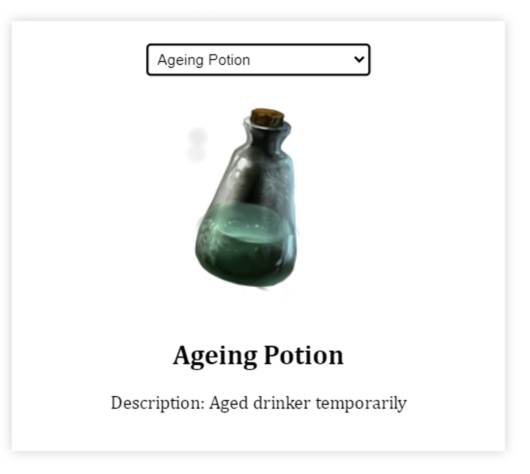 Ageing potion