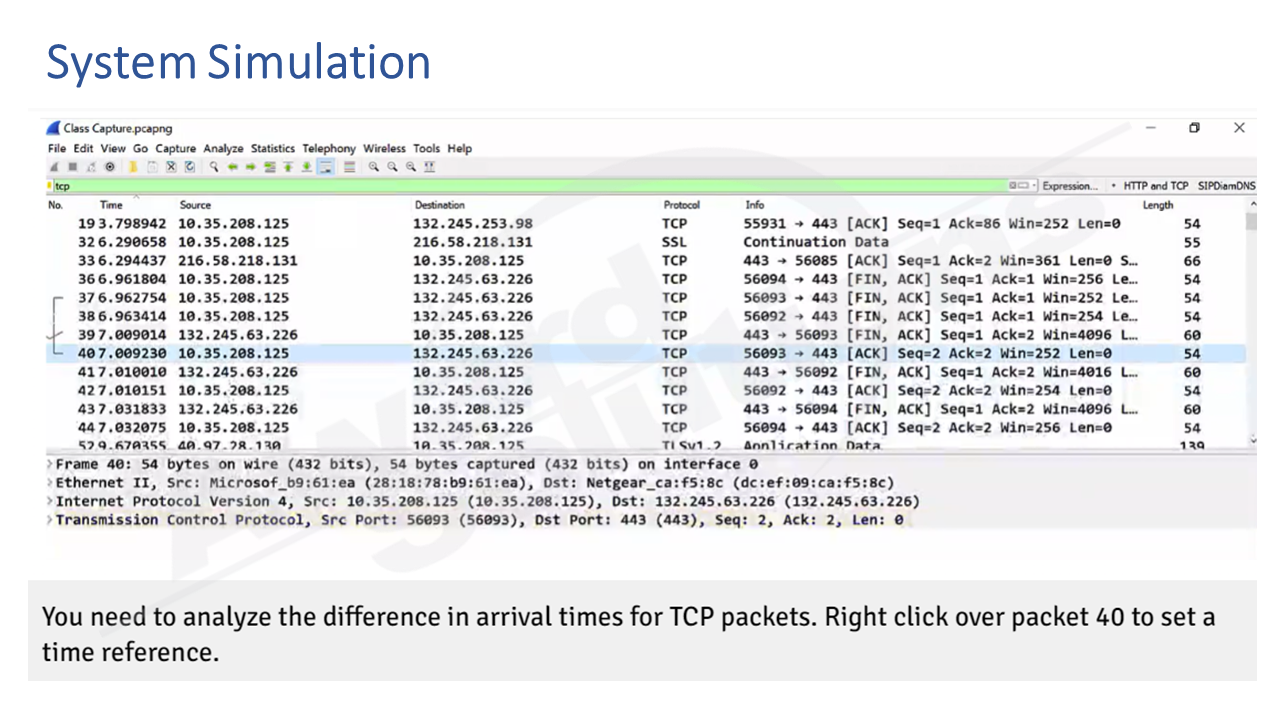 System simulation correct response